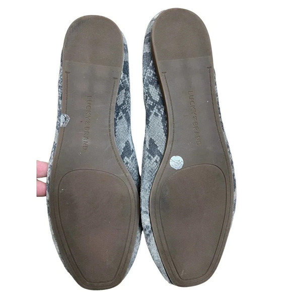 Lucky Brand Snakeskin Animal Print Suede Leather Ballet Flats Size 7.5 - Picture 5 of 8